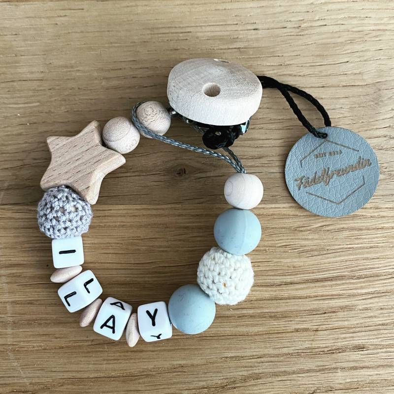 Schnullerkette „stern" Mit Name Für Kleine Jungs von Etsy - DieFaedelfreundin