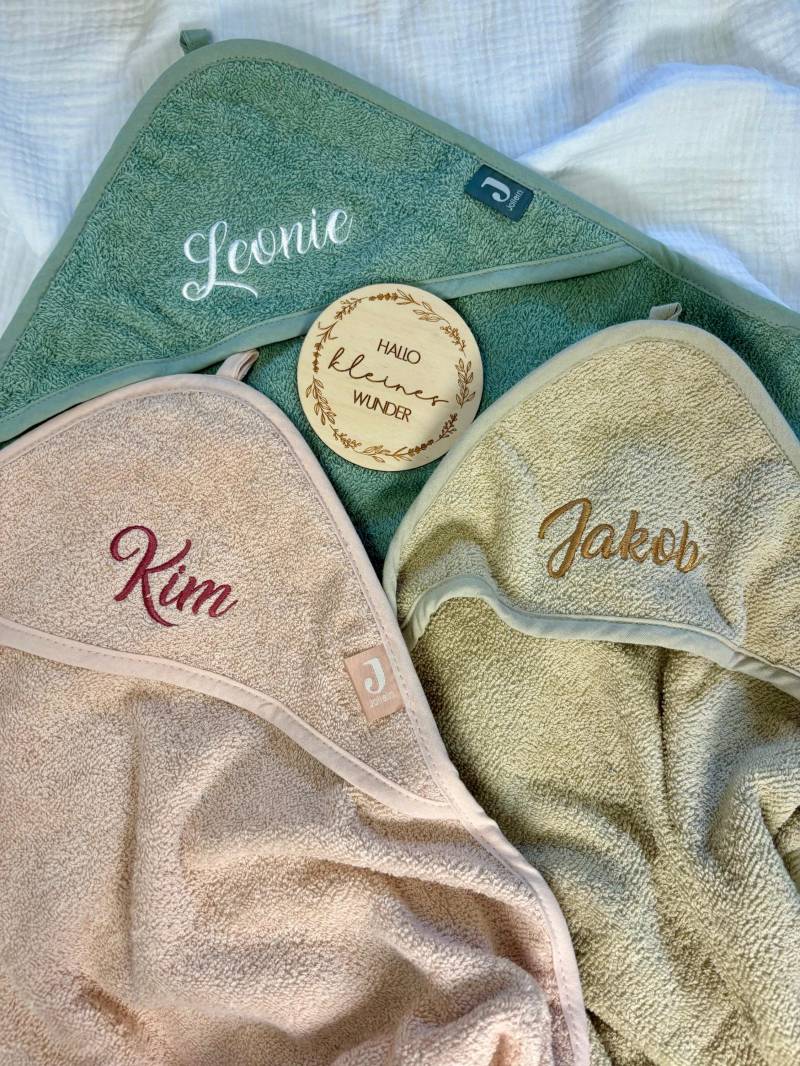 Kapuzenhandtuch Mit Meilenstein - Namen Bestickt Personalisiert Geschenk Zur Geburt von Etsy - DieNische