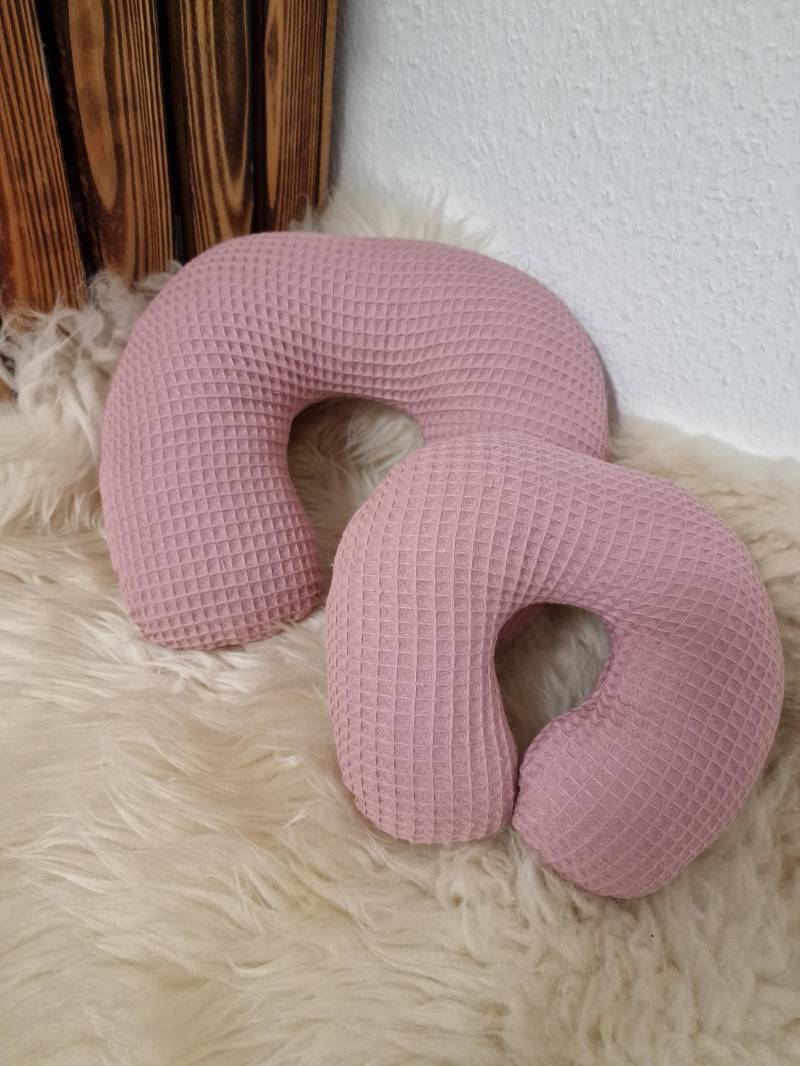 Nackenhörnchen Nackenstütze Reisekissen Waffel Waffelpique Altrosa W160 von Etsy - DieWichtelstickerei