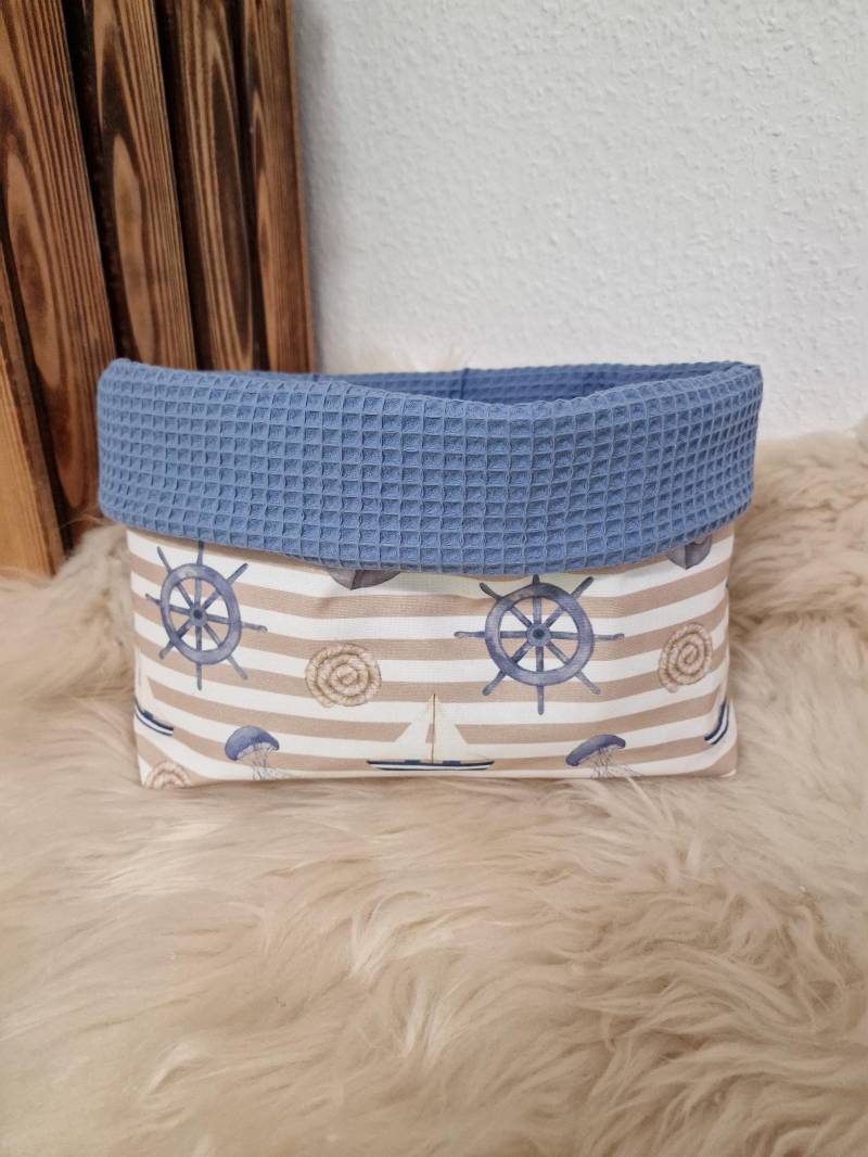 Utensilo Brotkorb Brötchenkorb Maritim Segeboot Waffel Jeansblau Xl Wendeutensilo Korb Körbchen W1661 von Etsy - DieWichtelstickerei