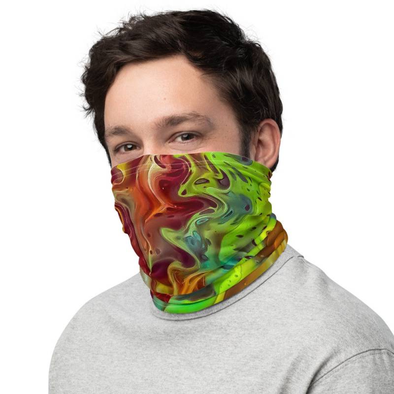 Halsschal, Gesichtsmasken, Stirnbänder, Halswärmer, Bandana, Einzigartiges Design, Armband, Abstrakt, Kunst, Authentisch, Orange, Grün, Rot von Etsy - DistortedRainbowsArt