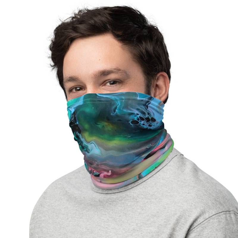 Halstuch, Gesichtsmasken, Stirnbänder, Halswärmer, Bandana, Einzigartiges Design, Armband, Abstrakt, Kunst, Blau, Grün, Rosa, Regenbogen von Etsy - DistortedRainbowsArt