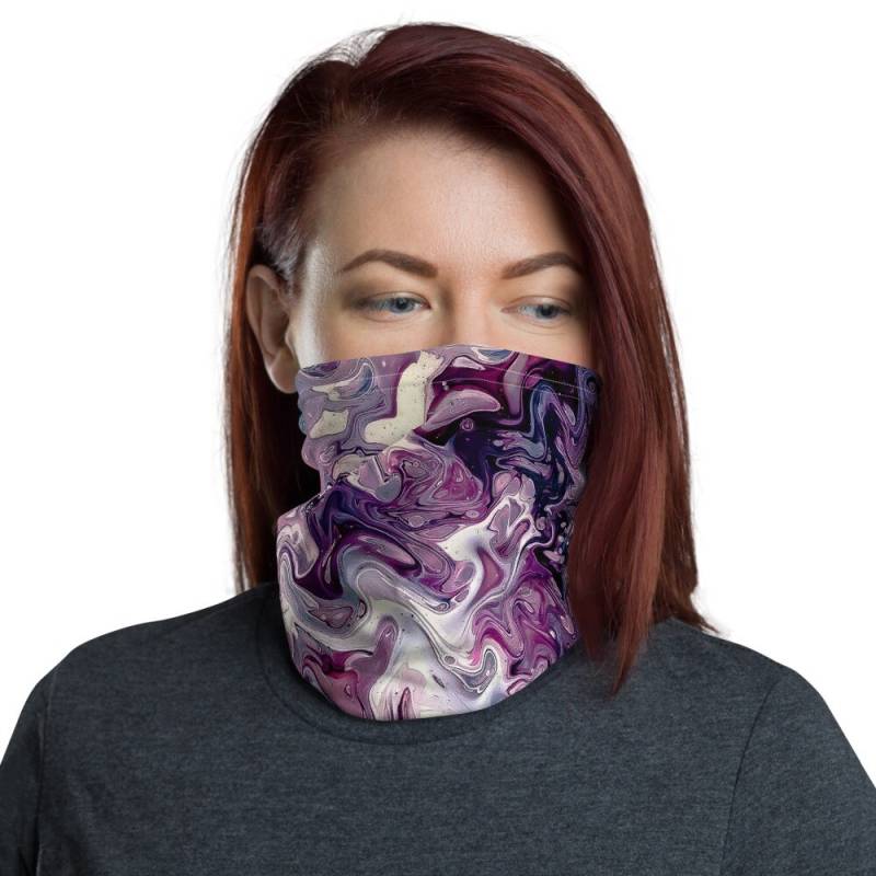 Halstuch, Gesichtsmasken, Stirnbänder, Halswärmer, Bandana, Einzigartiges Design, Armband, Abstrakt, Kunst, Lila, Weiß, Blau von Etsy - DistortedRainbowsArt