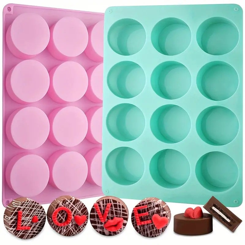 12-Fach Schokoladenkeks-Silikonform - Diy-Süßigkeiten, Minikuchen, Seifen-Diy 2stk von Etsy - Diutobaby