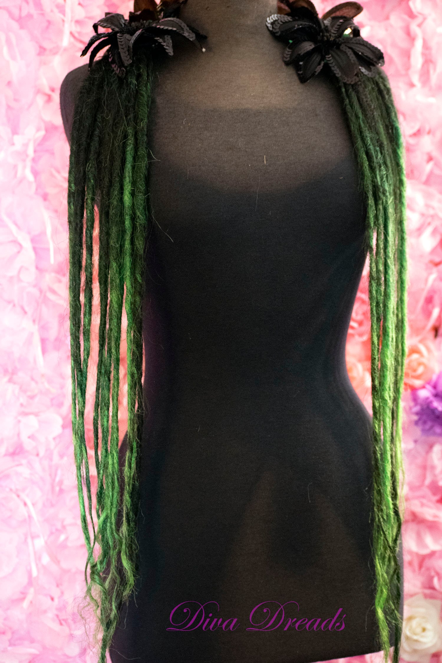 Dread Lock Falls in Ombre' Mixed Grün Und Schwarz von Etsy - DivaDreads