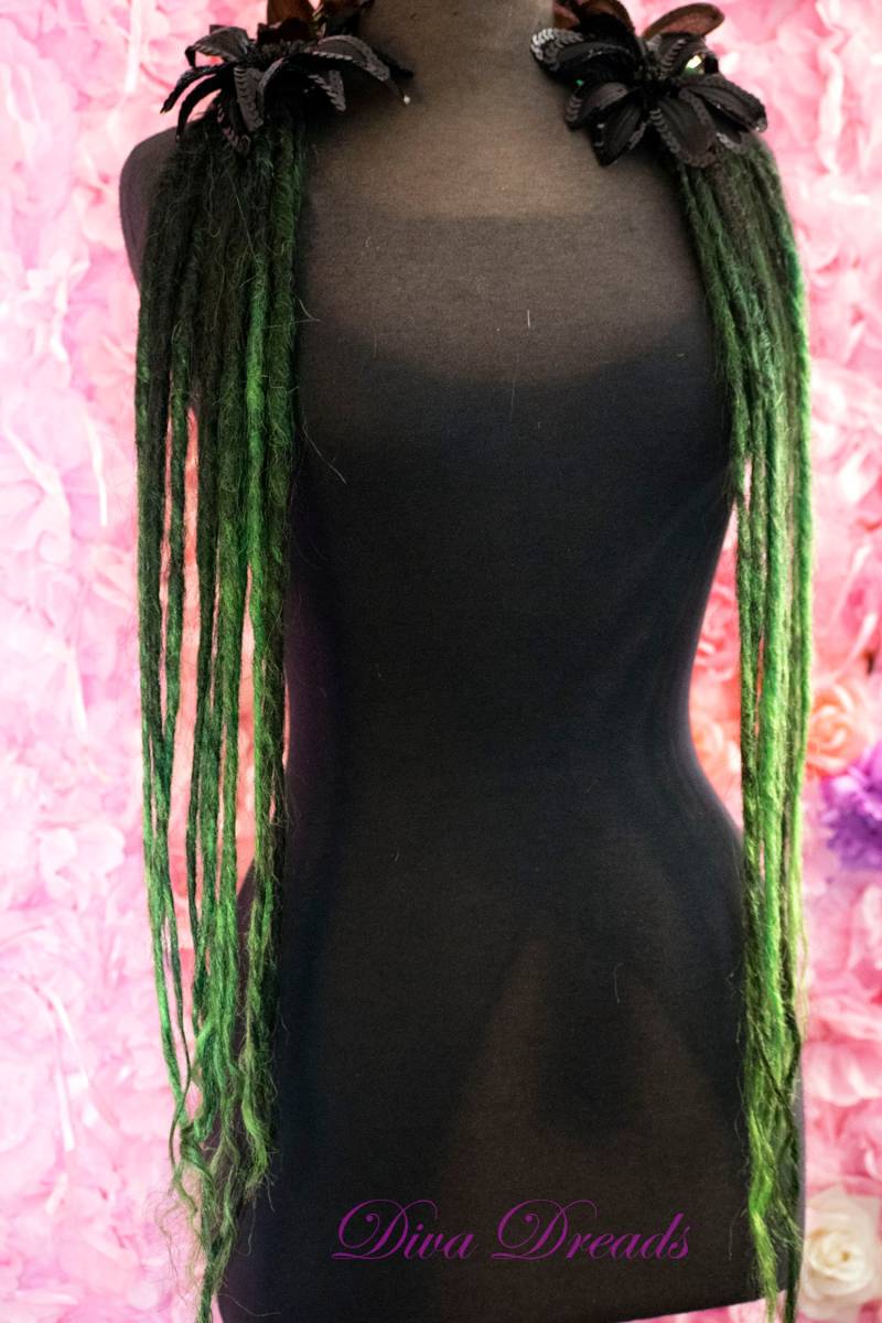 Dread Lock Falls in Ombre' Mixed Grün Und Schwarz von Etsy - DivaDreads