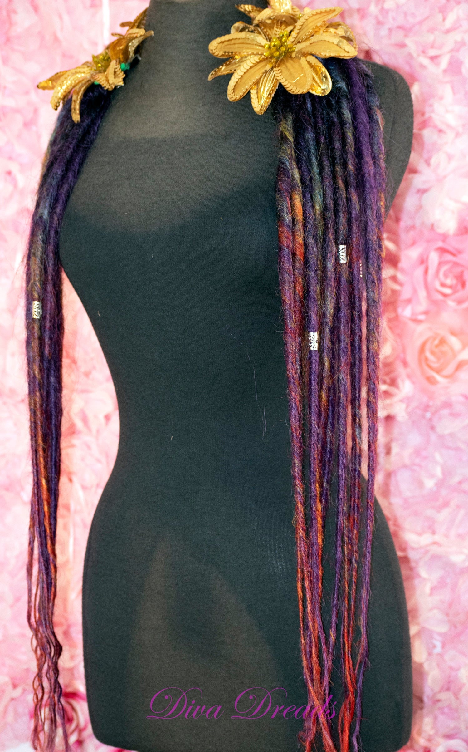 Dread Lock Haar Fällt in Mixd Lila Und Regenbogen Farben Ooak von Etsy - DivaDreads