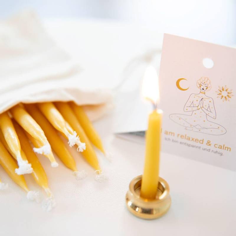 20-Minuten-Kerzen | Geschenkset Yoga, Meditation Achtsamkeit Mindfulness Affirmationskarten Yoga Geschenk I Am Relaxed & Calm von Etsy - DivasyaYoga