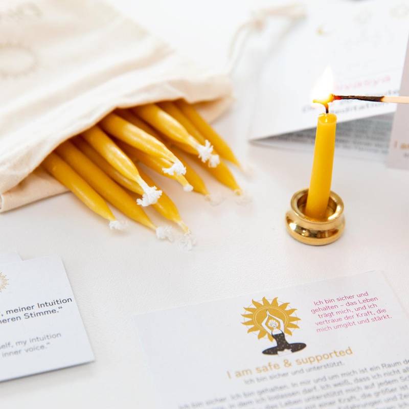 20-Minuten-Kerzen | Geschenkset Yoga, Meditation Achtsamkeit Mindfulness Affirmationskarten Yoga Geschenk I Am Safe & Supported von Etsy - DivasyaYoga