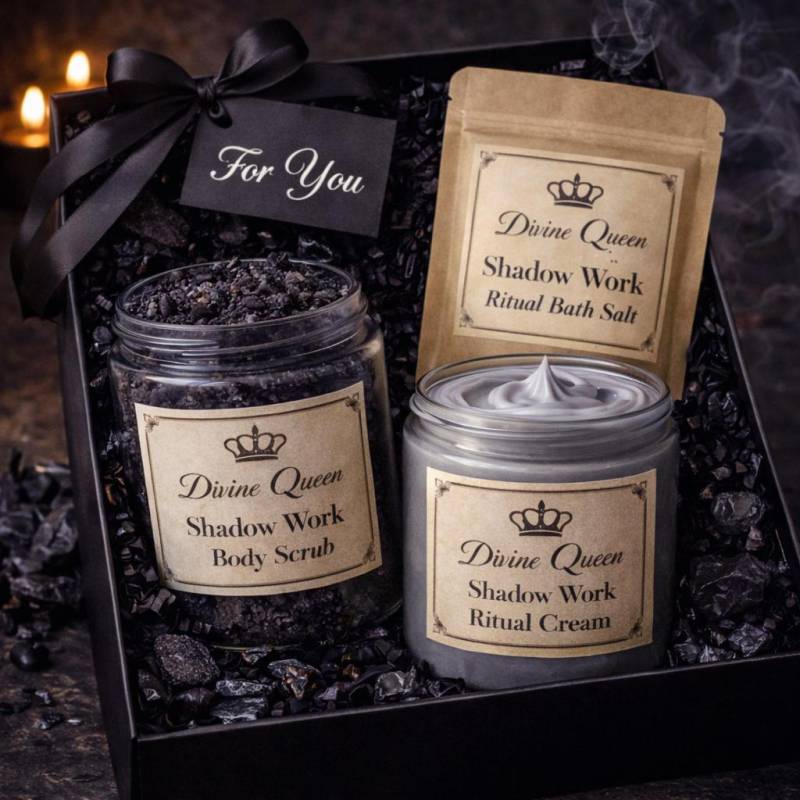 Schattenarbeit Ritual-Kit - Badesalz, Scrub, Kerze & Stein von Etsy - DivineSoulFoundry