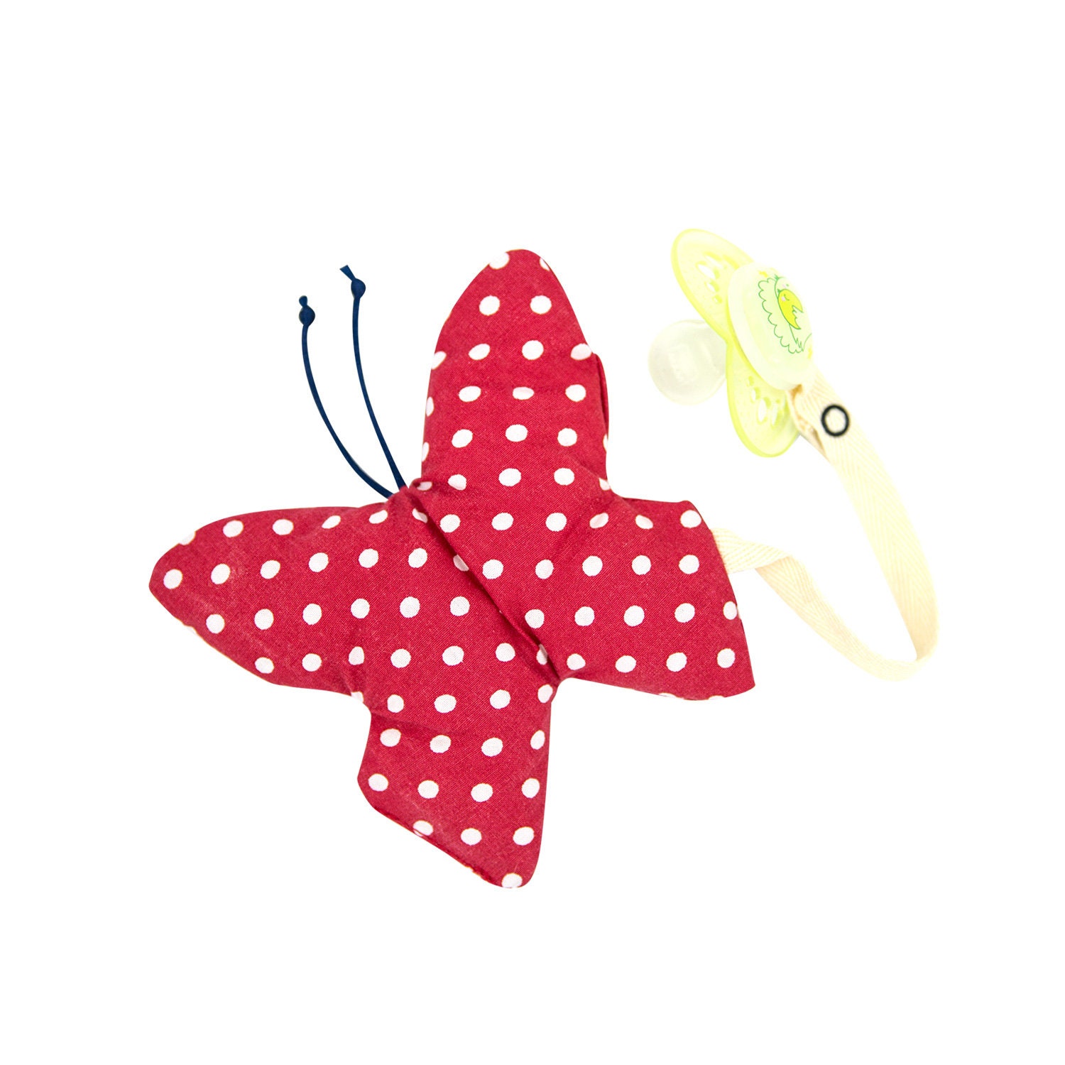 Schnullerkette "Schmetterling" Aus Bio-Baumwolle Rot Schnullerband." von Etsy - DogsLoveCatsMUC