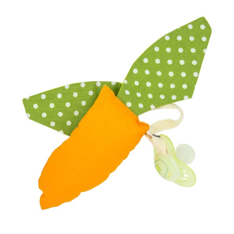 Schnullerkette Schnullerband Schnullertier Schnullermöhre Möhre "Karotte" Aus Bio-Baumwolle Orange." von Etsy - DogsLoveCatsMUC