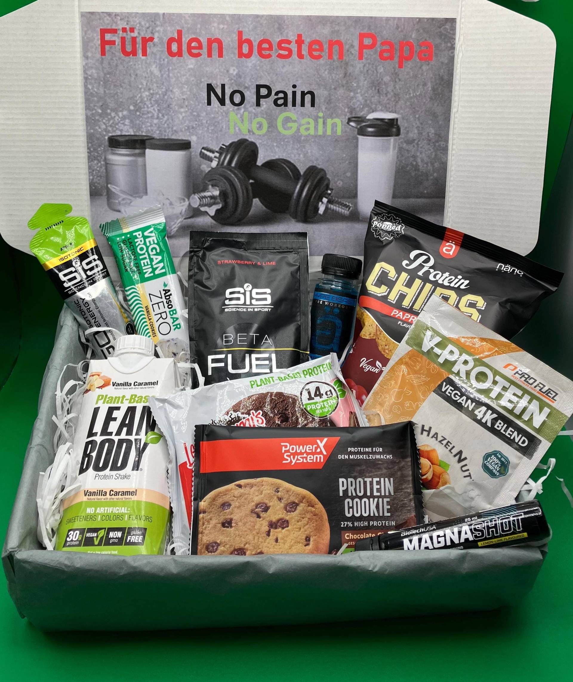 Geschenk Vatertag, Geschenkbox Geburtstag Männer, Vegan, Personalisierbar, Veganes Gym Protein, Mann, Bodybuilder, Sportler von Etsy - DorisOsterreich