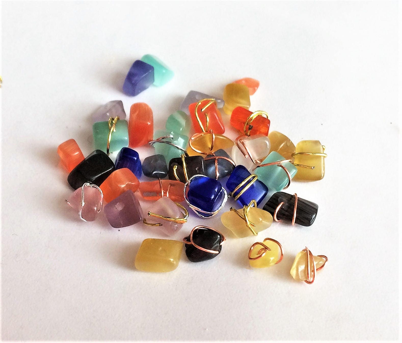 5/10 Stück Chakra Farben Naturstein Gold/Silber/Kupfer Wired Nail Art Decorations 3D Charm, Nagel Schmuck Dekoration von Etsy - DorraDesign