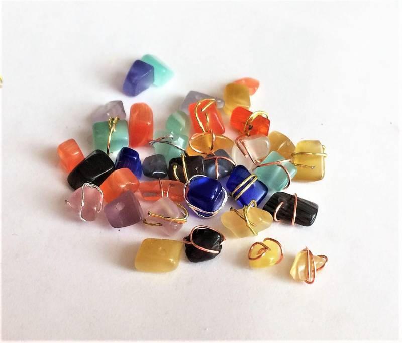 5/10 Stück Chakra Farben Naturstein Gold/Silber/Kupfer Wired Nail Art Decorations 3D Charm, Nagel Schmuck Dekoration von Etsy - DorraDesign