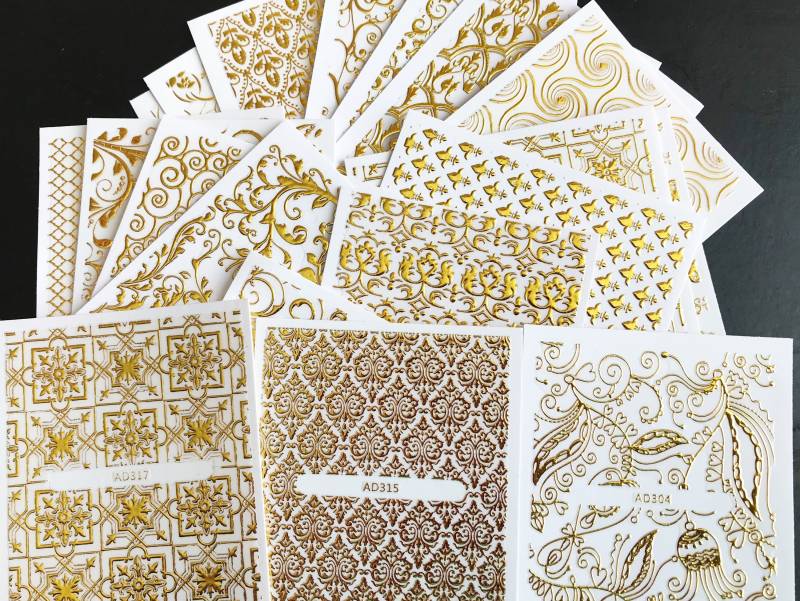 Luxuriöse 3D-Gold-Nagelsticker | 3D-Geprägte Nagelsticker Elegante Spitzenfolie Für Hochzeiten Und Glamouröse Maniküren von Etsy - DorraDesign