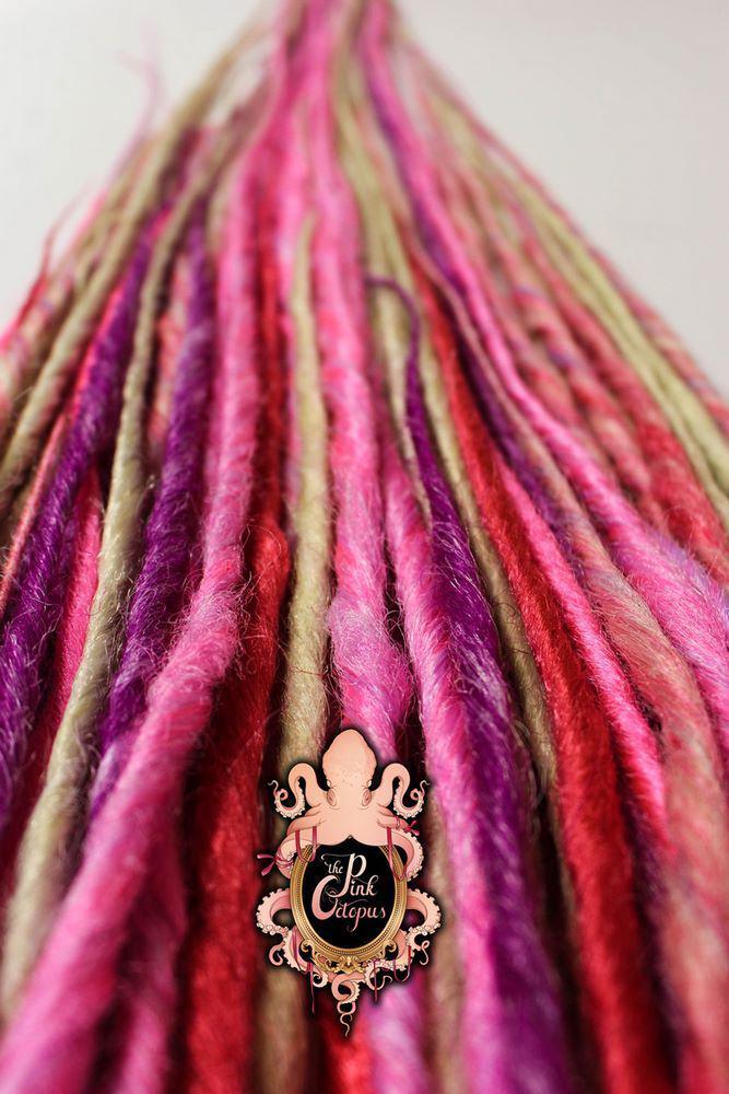 Halbes Set Von 25 Hellrosa Und Blonden Dreads, Geflochten 40 cm, Handgemacht, Perfekt Für Sommerlook Oder Festival, Undercut Mohawk von Etsy - DreadlocksBarcelona