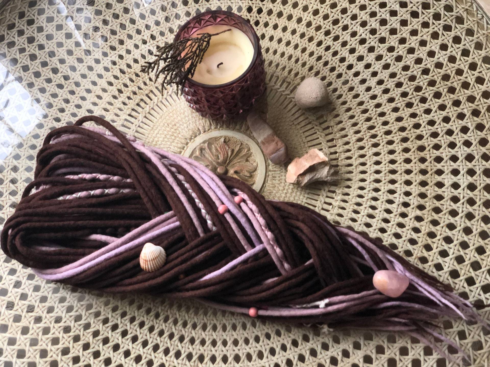 Dunkelbraun Und Tee Rose Rosa Wolle Doppelend Single Endend Dreads Merino Dreadlocks Dunkelbraun Und Tee Rose Rosa Wolle Doppelend Single Endend Dreads Merino Dreadlocks von Etsy - DreadsByHolly