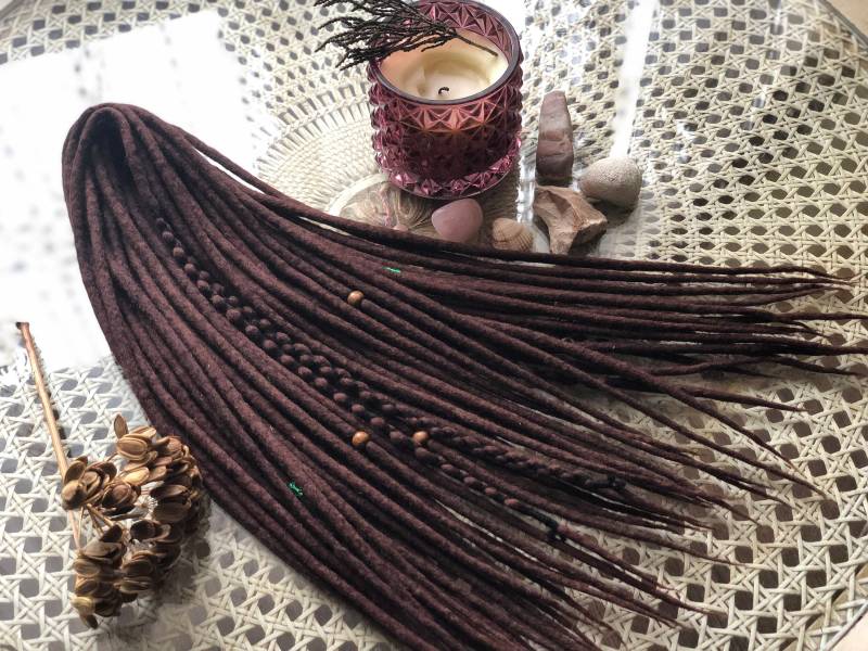 Dunkelbraune "' Milk Chocolate Wolle Doppelendige Einseitige Dreads Merino Dreadlocks von Etsy - DreadsByHolly