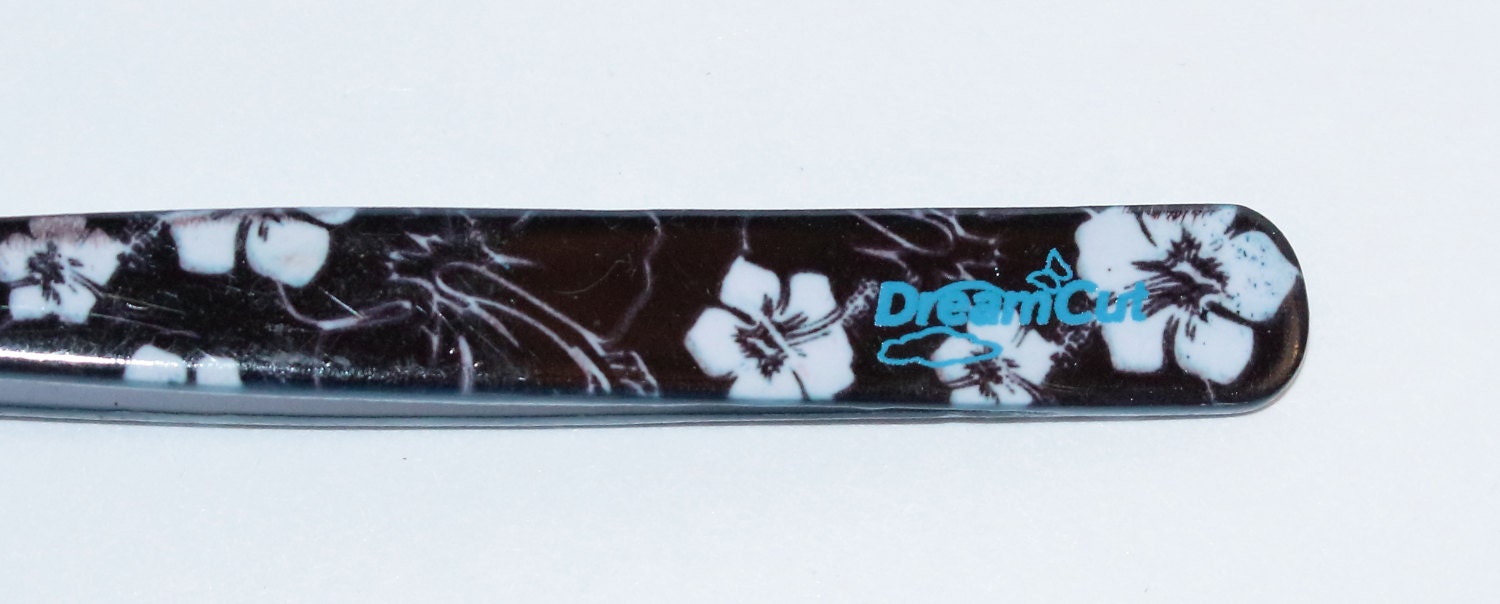 Dreamcut Black Mit Weißen Blumen Experte Slant Pinzette von Etsy - DreamCutToolsUSA