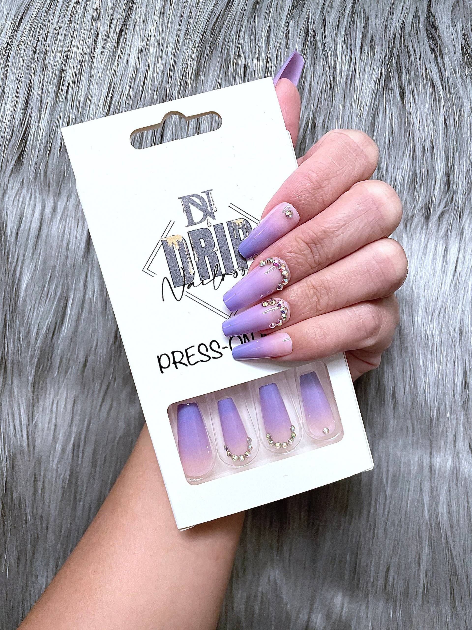 Lila Ombre Nägel Lila Ombre Nägel von Etsy - DripNailroom