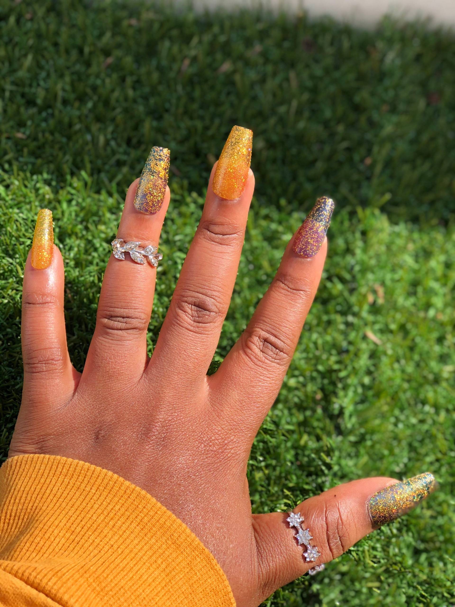 Ombre Gold Glitzer Jelly Press On Nails Ombre Gold Glitzer Jelly Press On Nails von Etsy - DrosseNails
