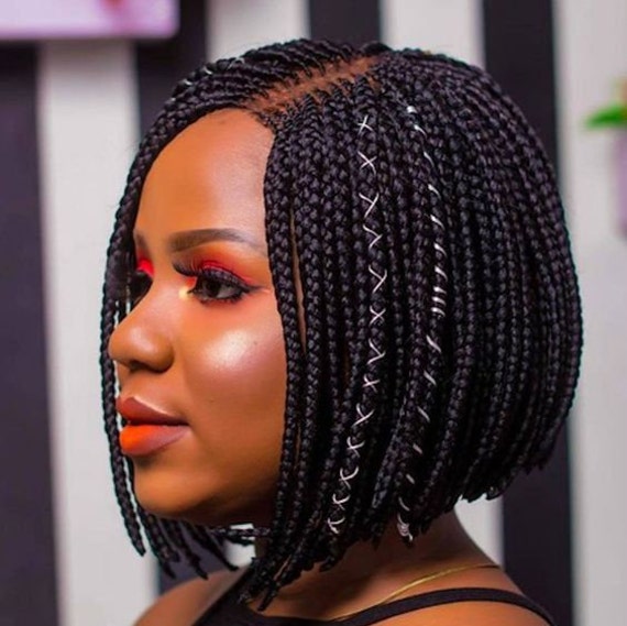 Kurze Bob | Geflochtene Perücke Drehborte Handgemachte Natürlich Aussehend von Etsy - DstyleCollection