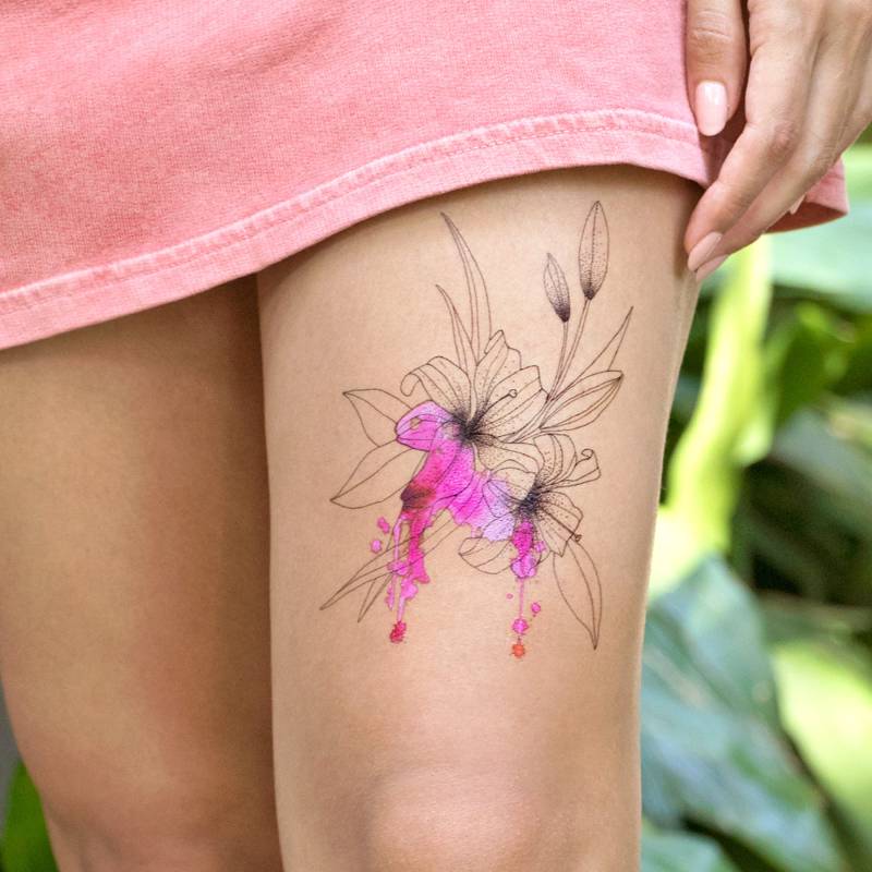 Aquarell Wildblumen Tattoos Im Set Aquarell Wildblumen Tattoos Im Set von Etsy - DuetDream