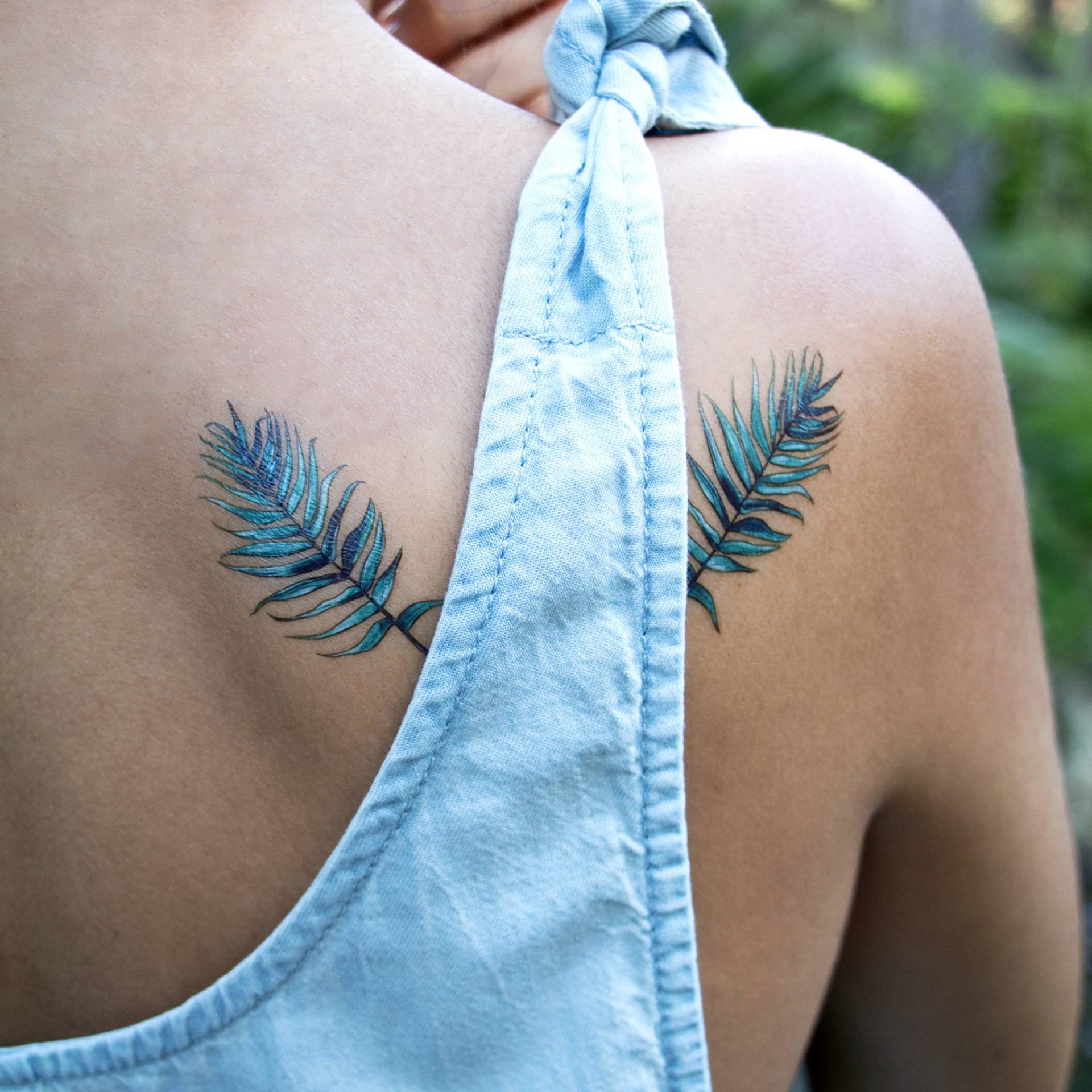 Palmblatt Temporäres Tattoo/ Tropical Tattoo | 2Er Set Palmblatt Temporäres Tattoo/ Tropical Tattoo | 2Er Set von Etsy - DuetDream