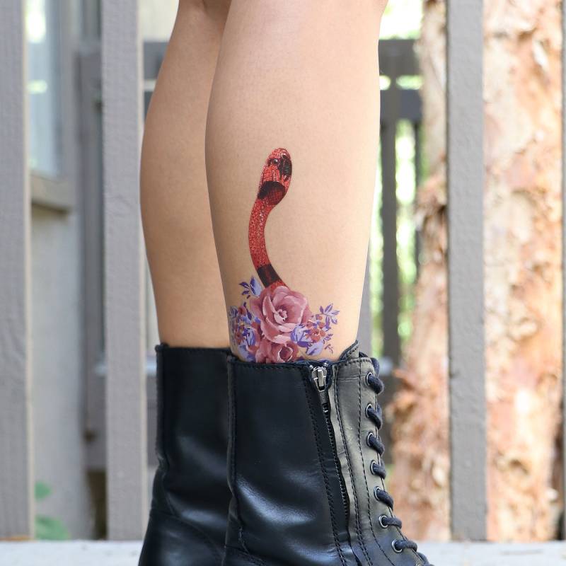 Rote Schlange Temporäres Tattoo Tattoo Set | 2 Rote Schlange Temporäres Tattoo Tattoo Set | 2 von Etsy - DuetDream