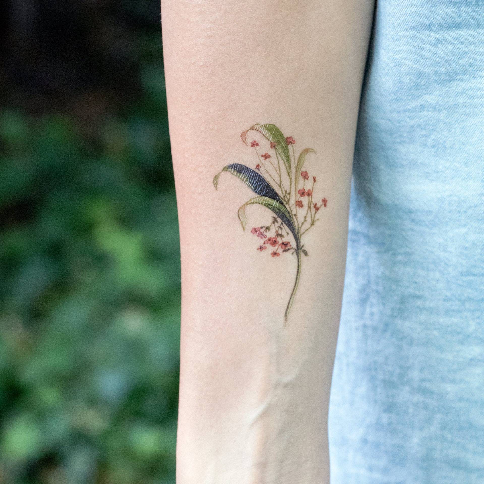 Vintage Blumen Zweig Temporäres Tattoo 2Er Set Vintage Blumen Zweig Temporäres Tattoo 2Er Set von Etsy - DuetDream