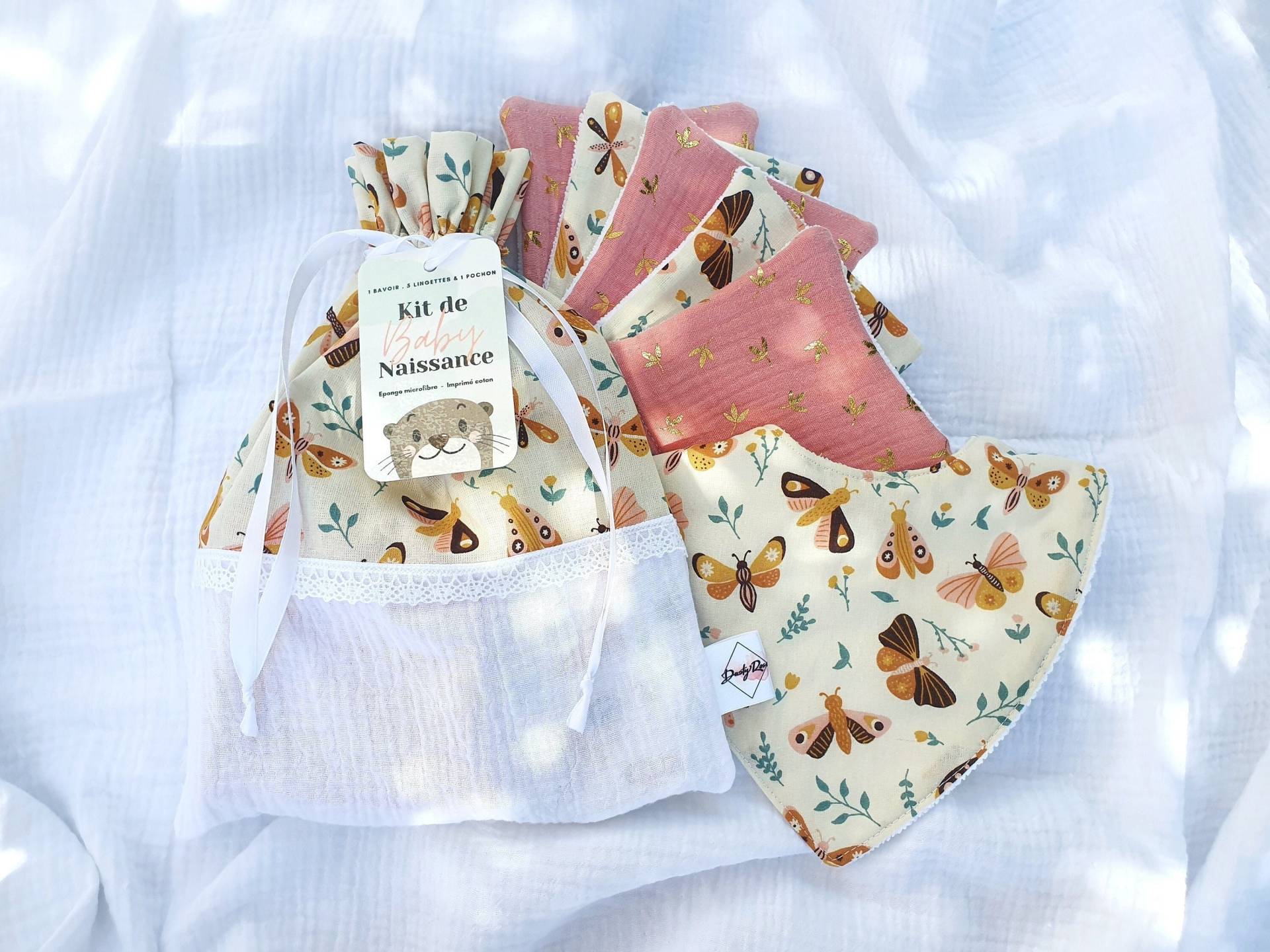 Geburtsset, Bandana-Lätzchen, Waschbare Tücher, Beutel, Babybox, Anpassbares Geschenk, Blumen, Mädchen von Etsy - DustyRoseCouture