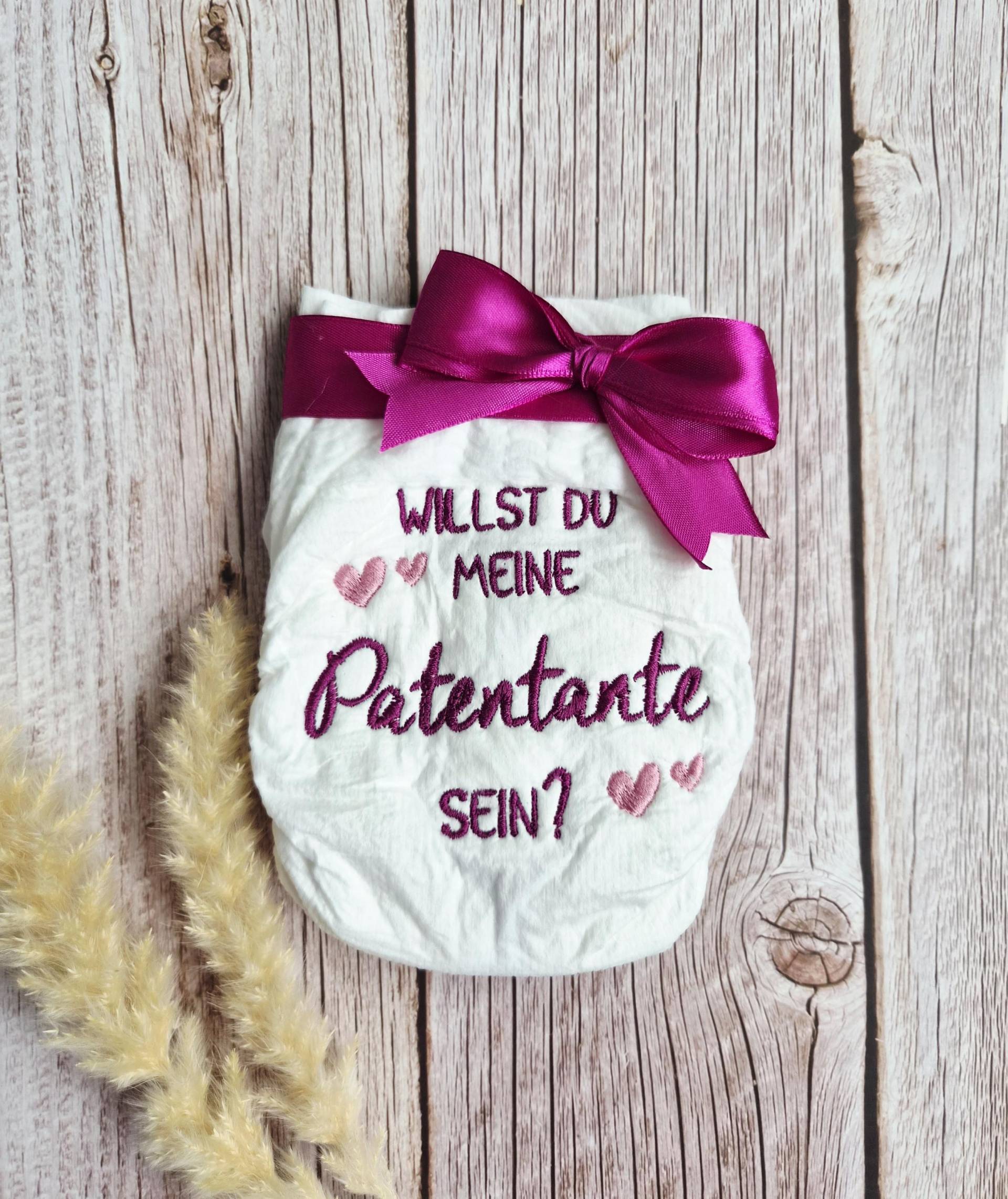 Bestickte Windel "Willst Du Meine Patentante/Patenonkel Sein" Geschenk Zur Taufe von Etsy - ETStoffzauber