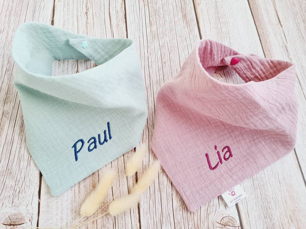 Farbwahl Musselin Halstuch Kinder Oder Baby Auch Für Stofftier Hund - Personalisierbar Mit Name von Etsy - ETStoffzauber