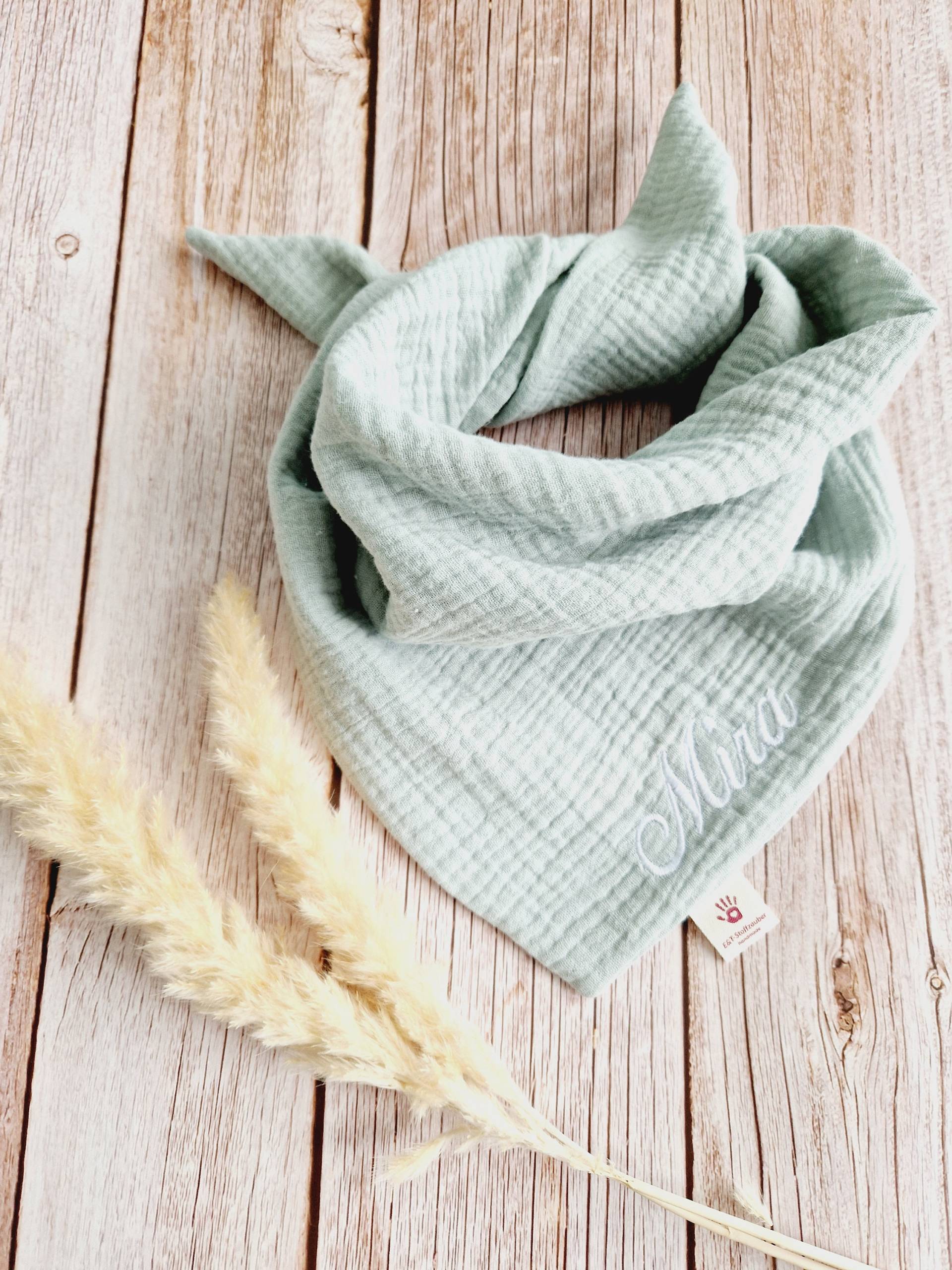 Farbwahl Musselin Halstuch Zum Binden Kinder Oder Baby Auch Für Stofftier Hund - Personalisierbar Mit Name von Etsy - ETStoffzauber