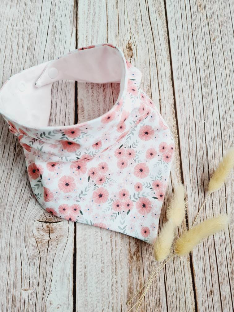 Halstuch Baby Schal Dreieckstuch Blümchen Rosa Frühling 62 68 74 80 86 92 98 104 110 Handmade von Etsy - ETStoffzauber