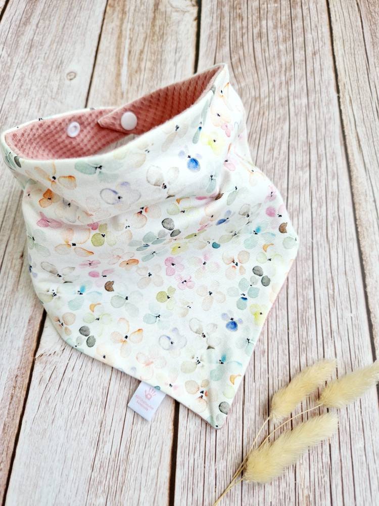 Halstuch Baby Schal Dreieckstuch Mädchen Blumen Floral Frühling Veilchen 62 68 74 80 86 92 98 104 110 Handmade von Etsy - ETStoffzauber