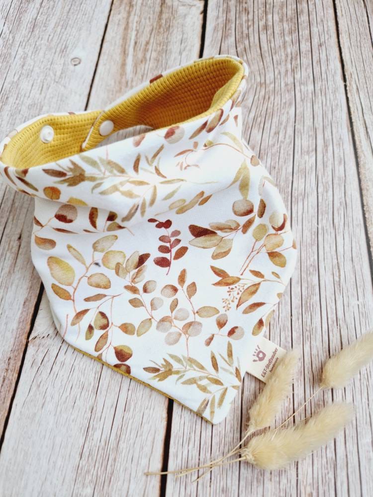 Halstuch Baby Schal Dreieckstuch Mädchen Blumen Floral Frühling Zweige Gelb 62 68 74 80 86 92 98 104 110 Handmade von Etsy - ETStoffzauber