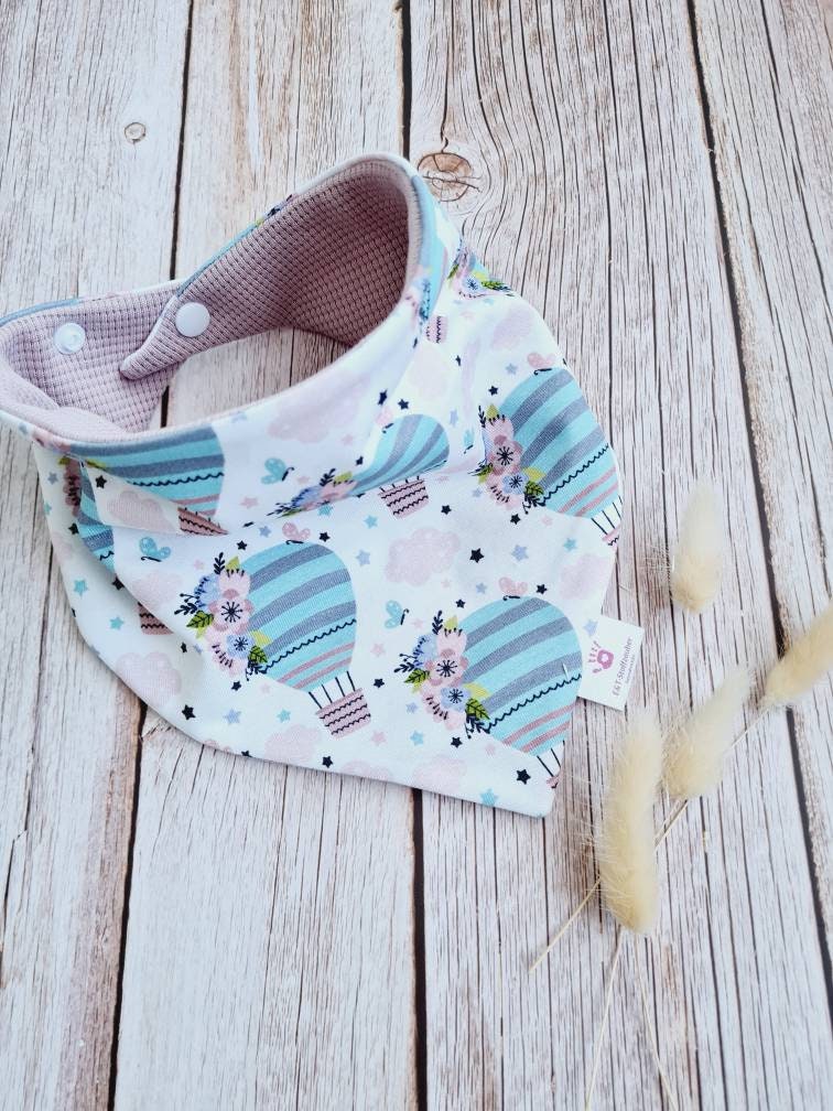 Halstuch Schal Dreieckstuch Altrosa Heißluftballon Mädchen Oder Baby 62 68 74 80 86 92 98 104 110 Handmade von Etsy - ETStoffzauber