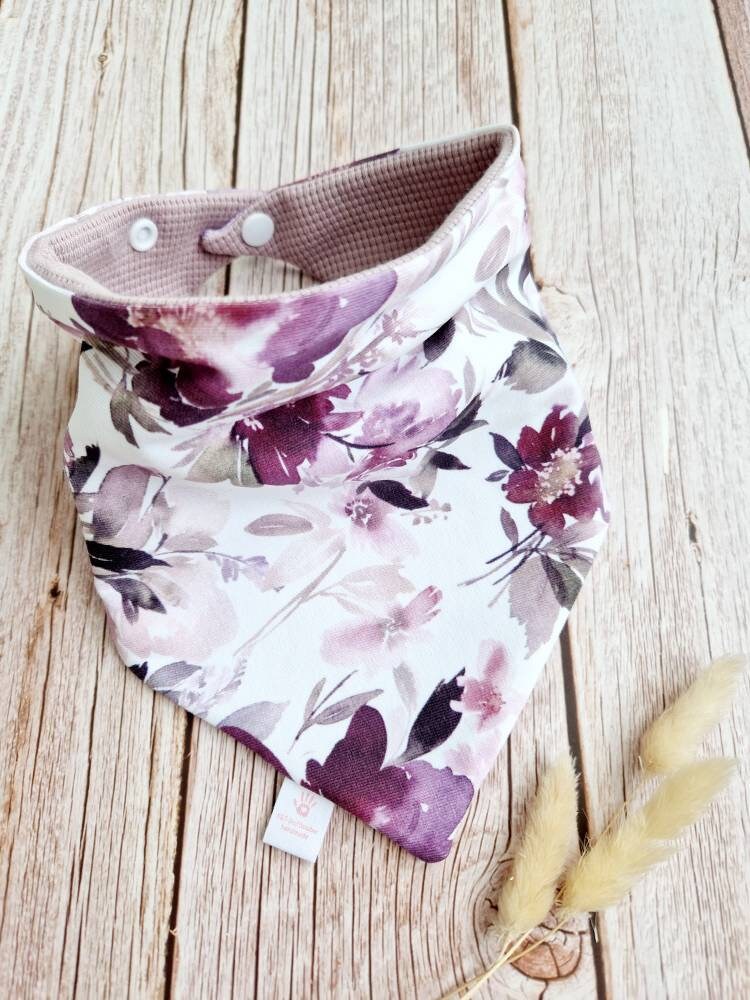 Halstuch Schal Dreieckstuch Altrosa Lila Blumen Aquarell Mädchen Oder Baby 62 68 74 80 86 92 98 104 110 Handgemacht von Etsy - ETStoffzauber