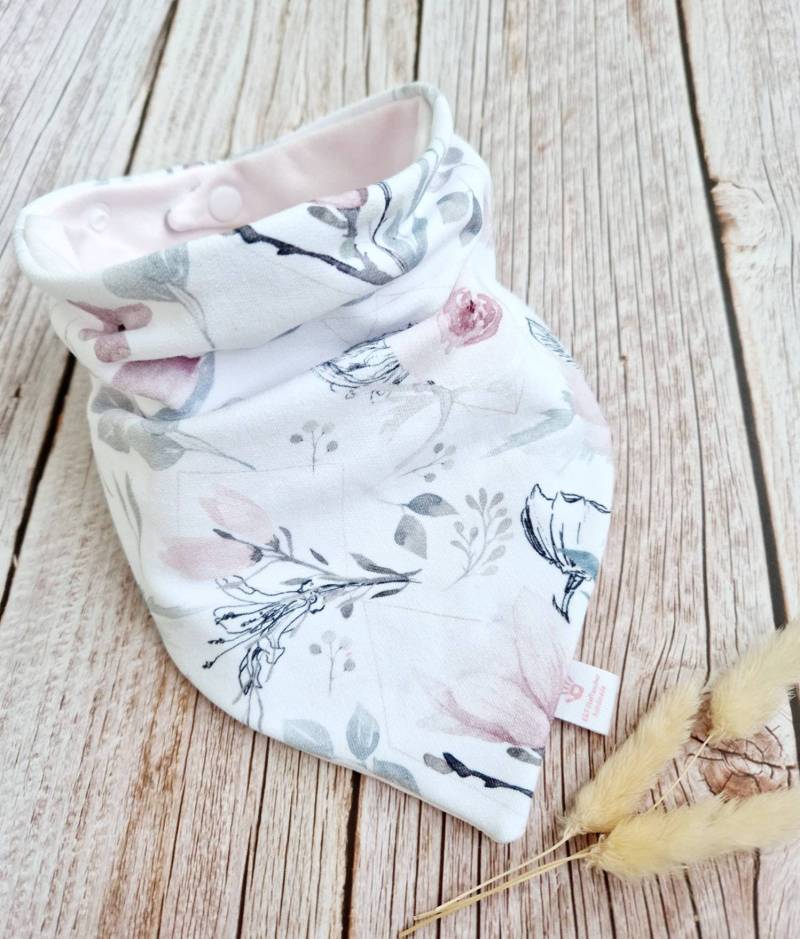 Halstuch Schal Dreieckstuch Mädchen Oder Baby Pastell Rosa Grau Blumen 62 68 74 80 86 92 98 104 110 Handmade von Etsy - ETStoffzauber