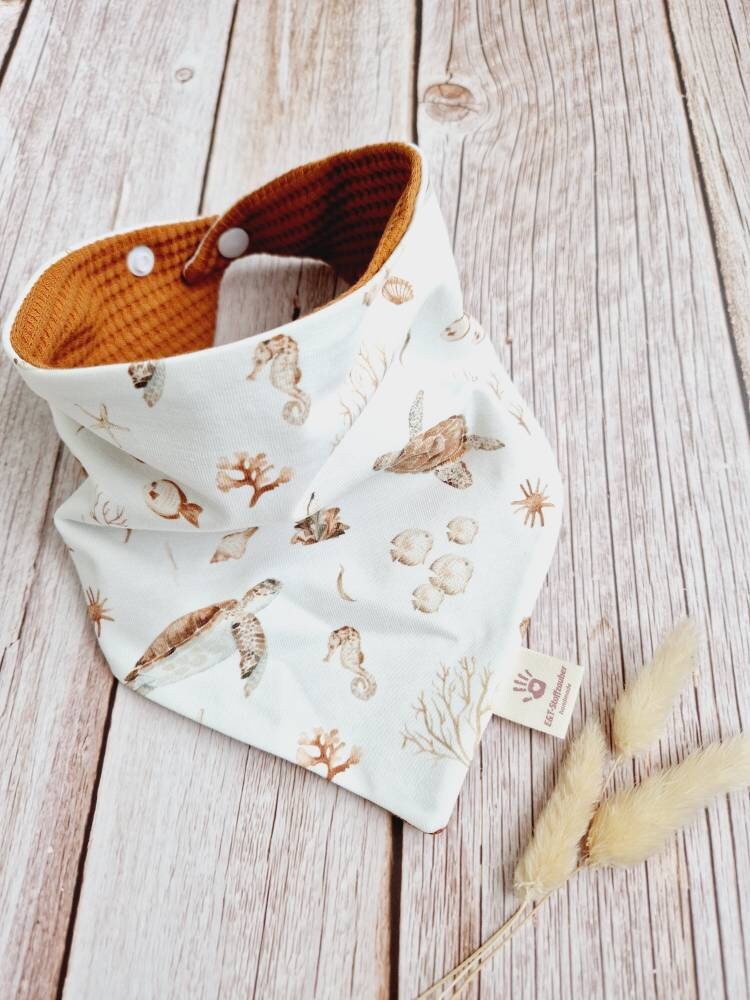 Halstuch Schal Dreieckstuch Schildkröte Meerestiere Unisex 62 68 74 80 86 92 98 104 110 Handmade von Etsy - ETStoffzauber