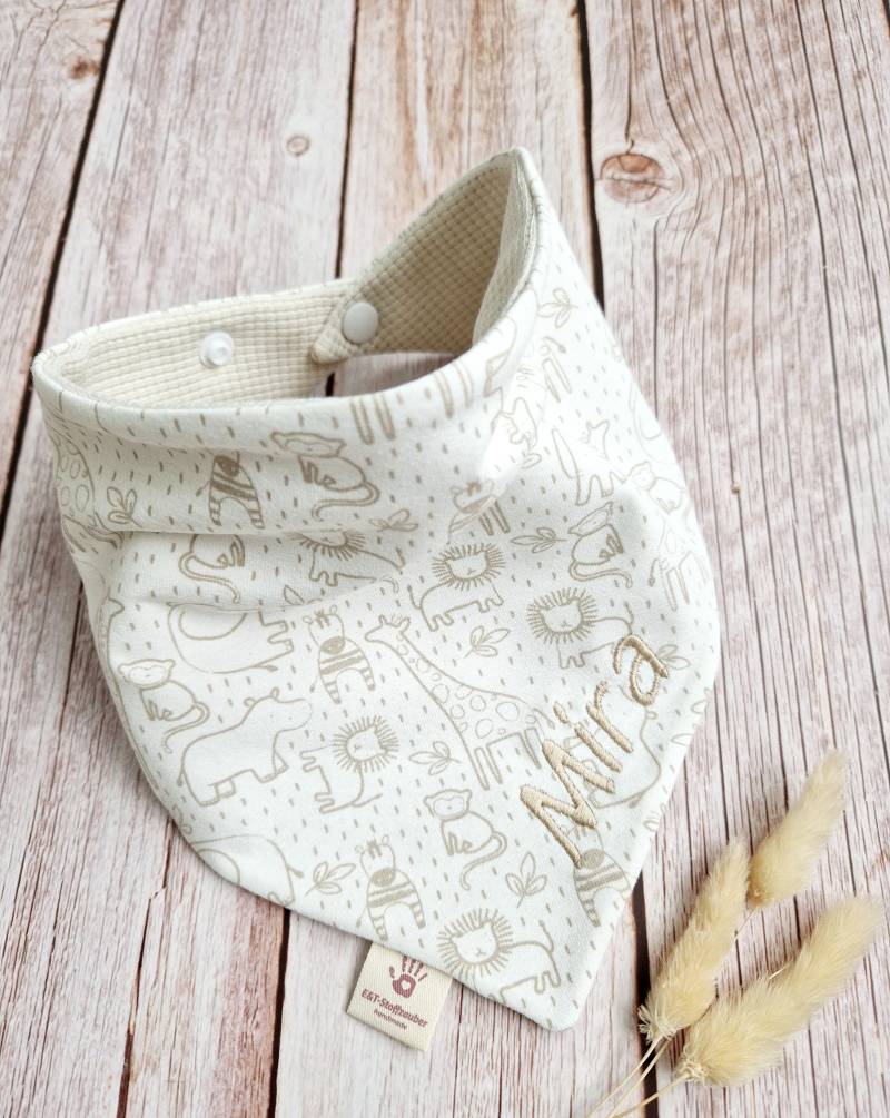Halstuch Schal Dreieckstuch Tiere Afrika Elefant Giraffe Baby Unisex 62 68 74 80 86 92 98 104 110 Handmade von Etsy - ETStoffzauber