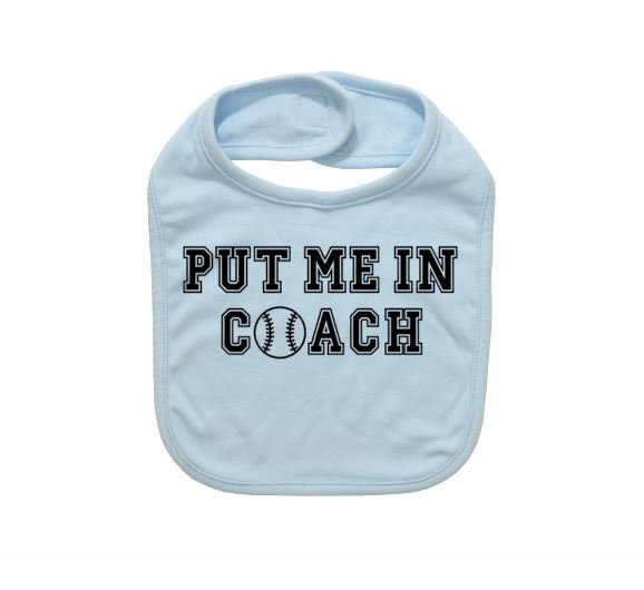 Baby Baseball Bib, Put Me in Coach, Newborn Apparel, Infant Bibs, Cute Clothes, Shower Gift, Gift For Baby Baseball Bib, Put Me in Coach, Newborn Apparel, Infant Bibs, Cute Clothes, Shower Gift, Gift For von Etsy - EbenezerFire