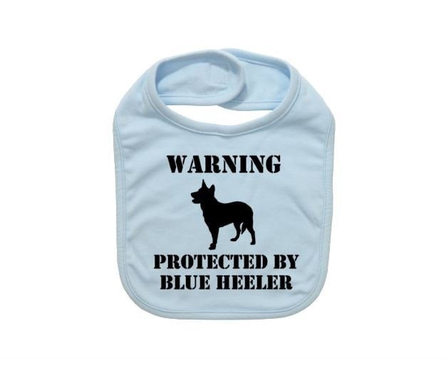 Blue Heeler Bib, Warning Protected By Heeler, Australian Cattle Dog, Baby Shower, Gift For Baby, Acd Newborn von Etsy - EbenezerFire