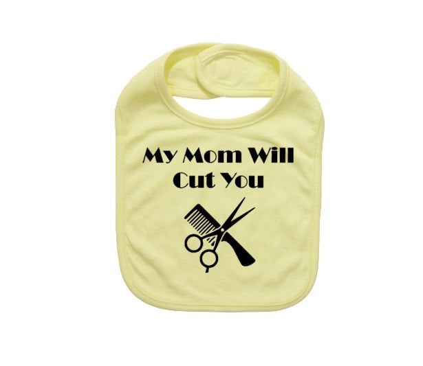 Hair Stylist Baby Bib, My Mom Will Cut You, Beauty Salon Friseur Hairstylist Bibs, Newborn Beautician. Babydusche Hair Stylist Baby Bib, My Mom Will Cut You, Beauty Salon Friseur Hairstylist Bibs, Newborn Beautician. Babydusche von Etsy - EbenezerFire