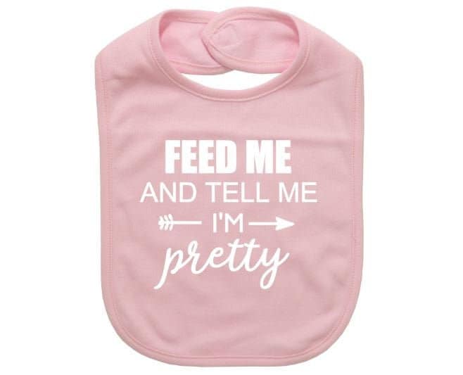 Süße Baby Lätzchen/Feed Me Und Sagen Sie Mir, Ich Bin Hübsch Zubehör Neugeborene Lustige Säugling Trendige Beliebte Für von Etsy - EbenezerFire