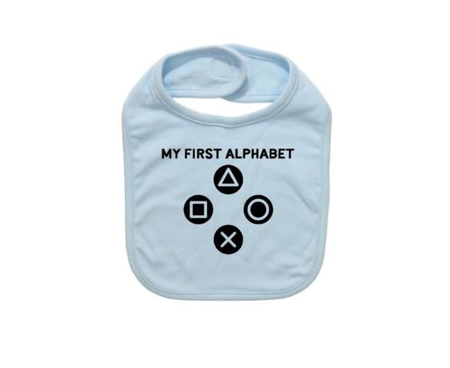 Süßes Baby Lätzchen, Mein Erstes Alphabet, Lustige Geschenk Für Neugeborene, Shower, Gamer Baby, Videospiel Bekleidung, Nerd von Etsy - EbenezerFire