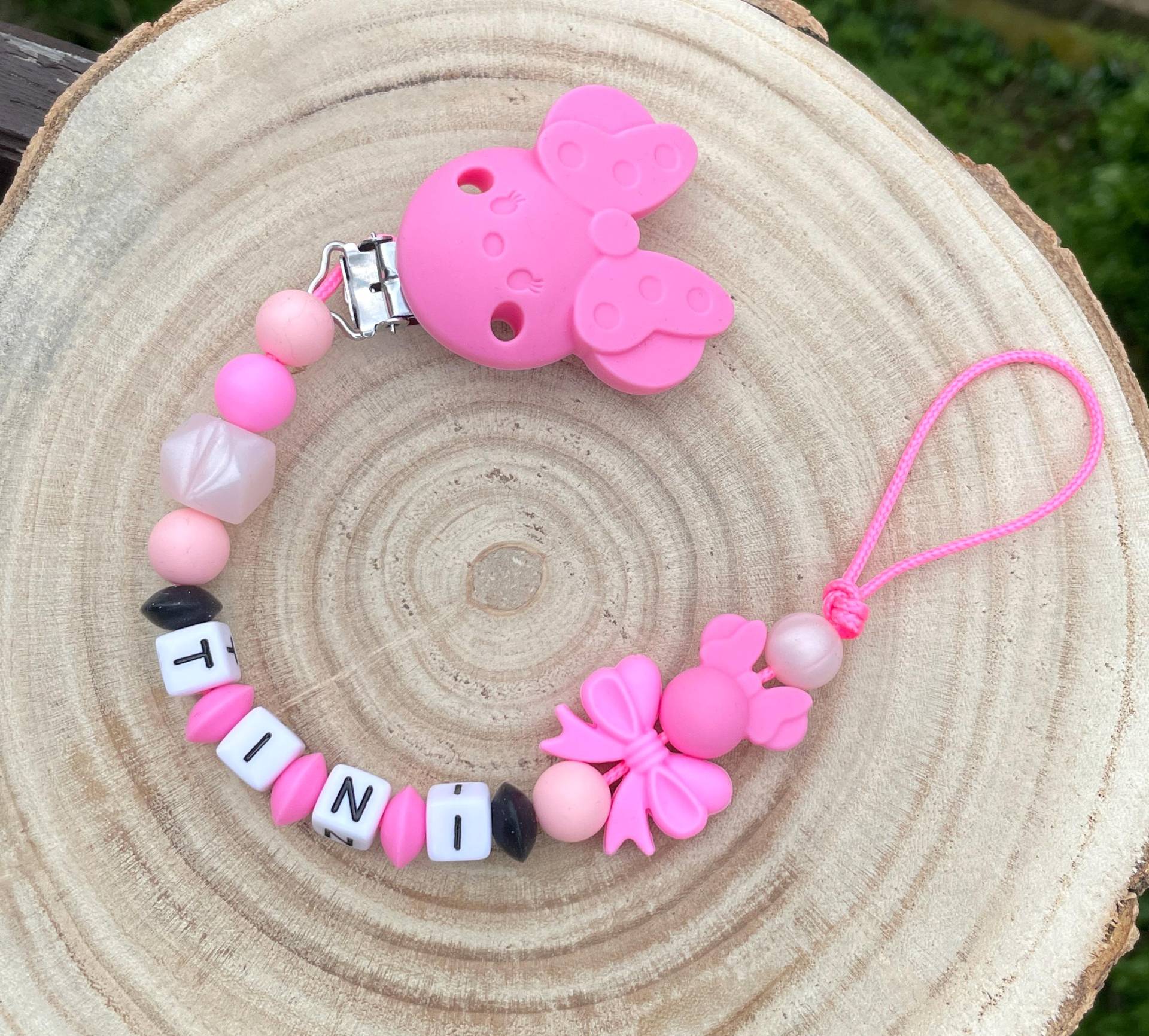 Schnullerkette Mit Namen/Mädchen M Mouse Personalisiert Maus Geschenk Zur Geburt Nuckelkette von Etsy - EdelGefaedelShop