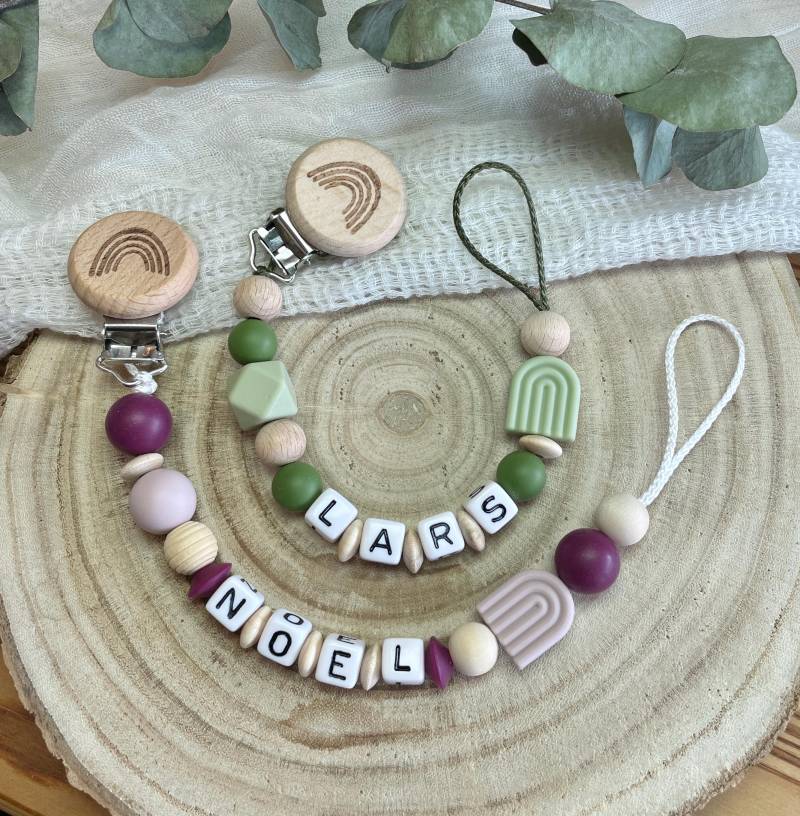Schnullerkette Mit Namen/Personalisiert Junge Mädchen Regenbogen Schlüsselanhänger von Etsy - EdelGefaedelShop